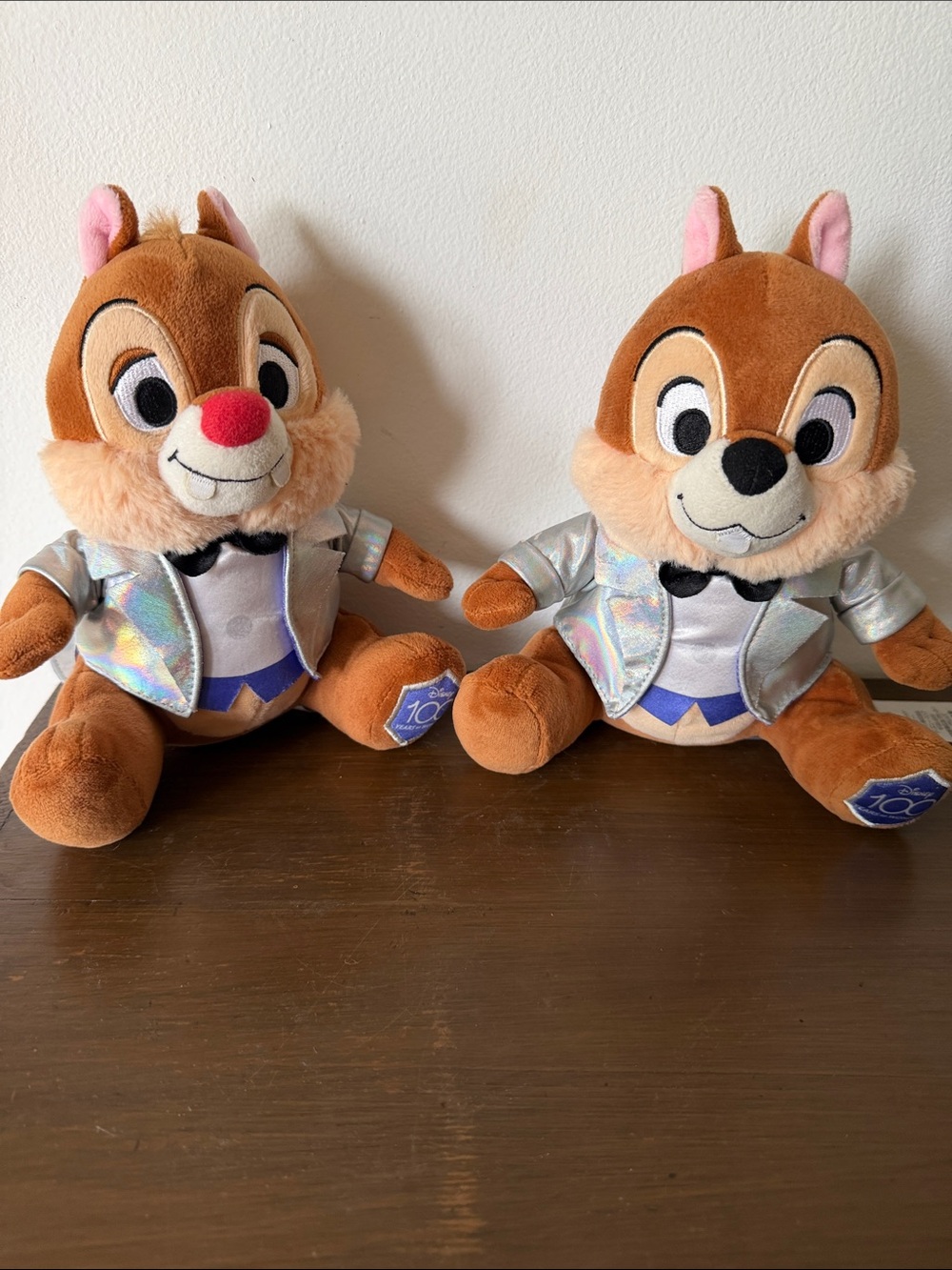 Disney Chip and Dale Plush Duo - Brown with Silver Jackets and Pink Accents